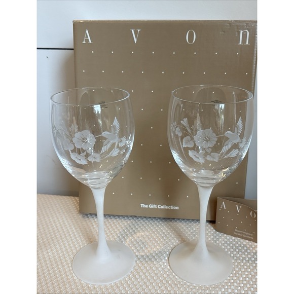Avon Other - Avon Hummingbird Crystal goblets set of 2, Pair, New in package NIP